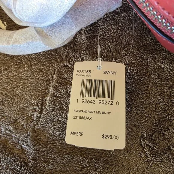 Coach Mini Bennett Satchel F73155 Fireworks SV/Navy Multi Red White Blue NWT - Picture 5 of 15